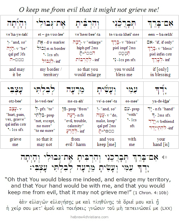 1 Chron. 4:10b Hebrew Lesson
