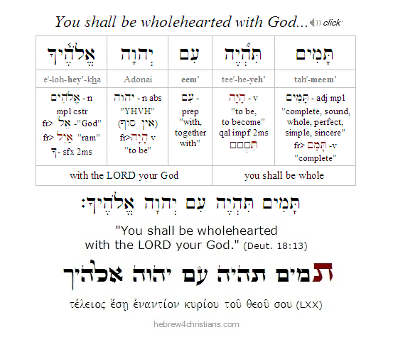 Deuteronomy 18:13  Hebrew Lesson