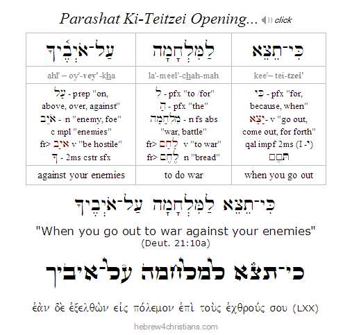 Deut 21:10a Hebrew Lesson