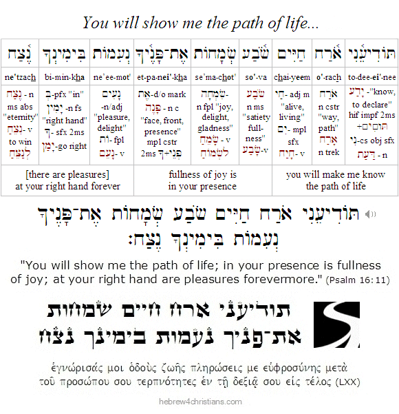 Psalm 16:11 Hebrew