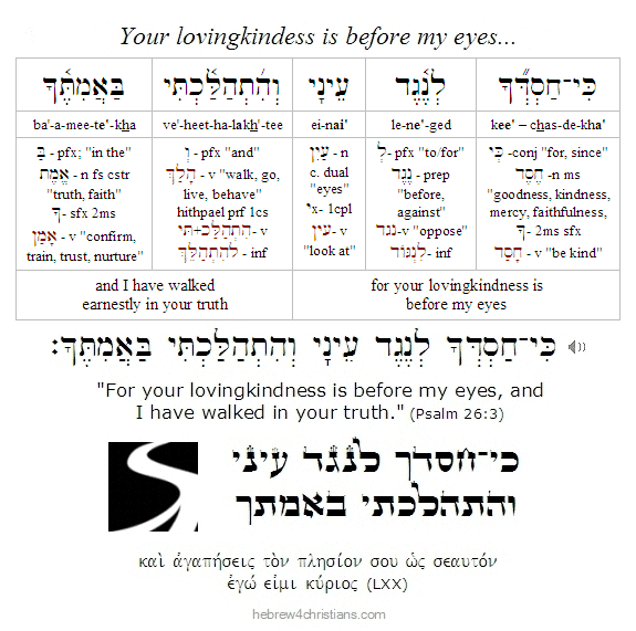 Psalm 26:3 Hebrew Lesson