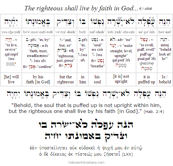 Habbakuk 2:4 Hebrew Analysis