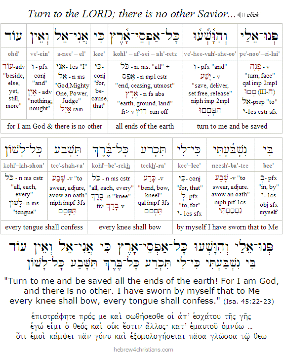 Isa. 45:22 Hebrew Lesson