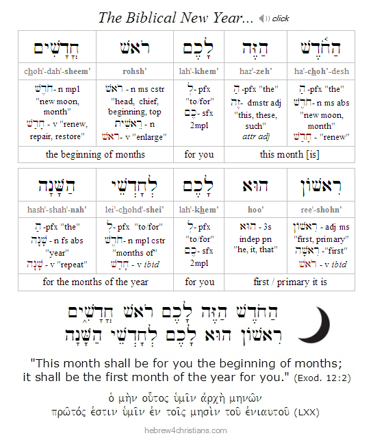 Exodus 12:2 Hebrew Analysis