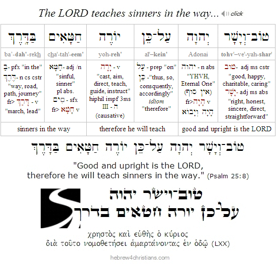 Psalm 25:8 Hebrew lesson