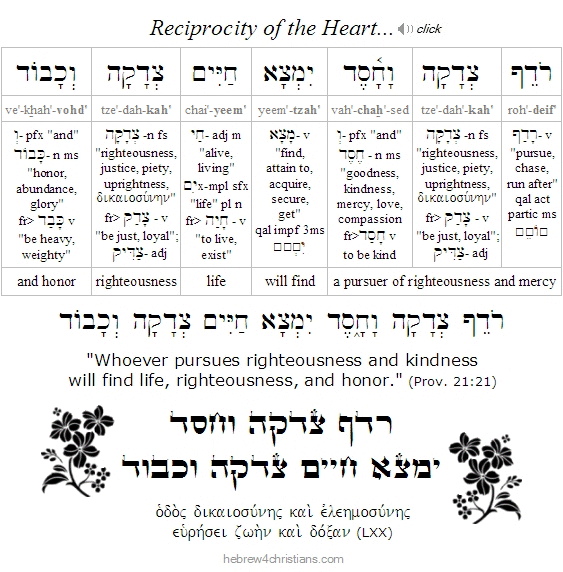 Proverbs 21:21 Hebrew lesson