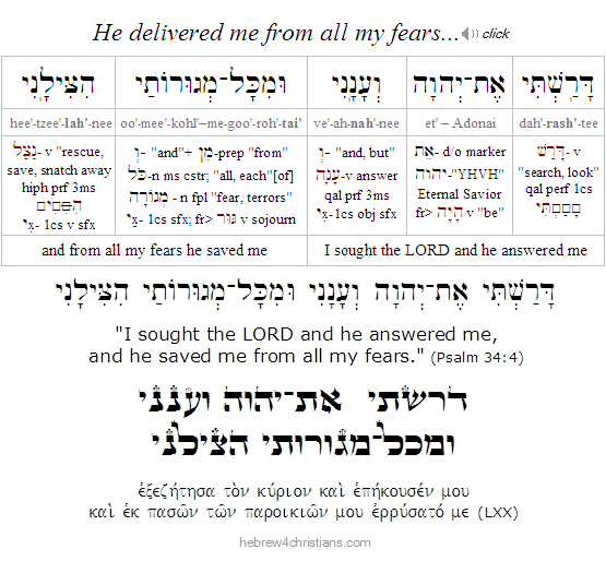 Psalm 34:4 Hebrew Lesson